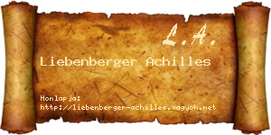 Liebenberger Achilles névjegykártya